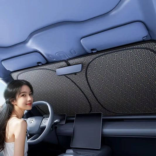 Foldable Windshield Sun Shade Extra-Large Full Coverage Car Interior Sun Visor Summer Uv-Reflective Cooling Sun Protection Cover