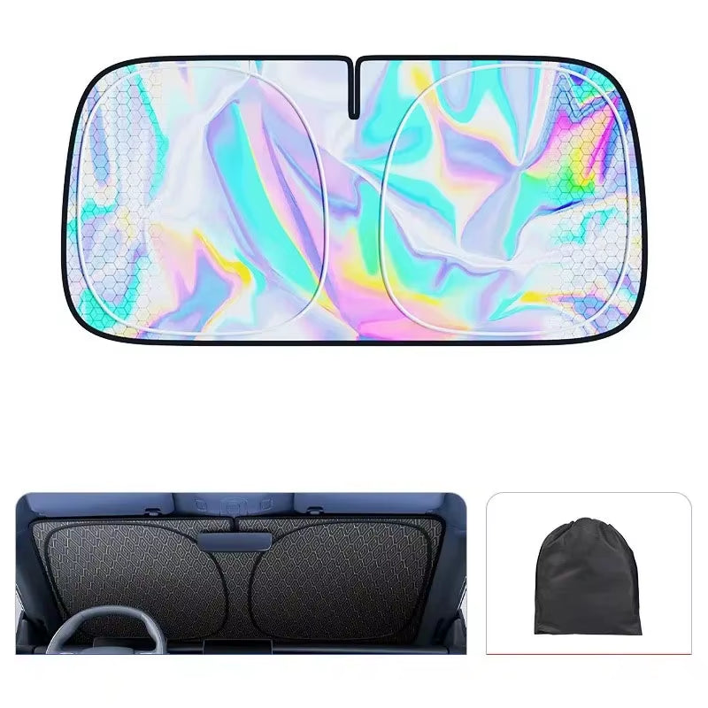 Foldable Windshield Sun Shade Extra-Large Full Coverage Car Interior Sun Visor Summer Uv-Reflective Cooling Sun Protection Cover